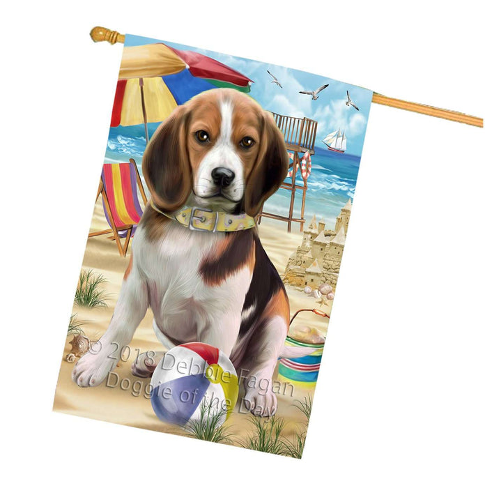 Pet Friendly Beach Beagle Dog House Flag FLG48573