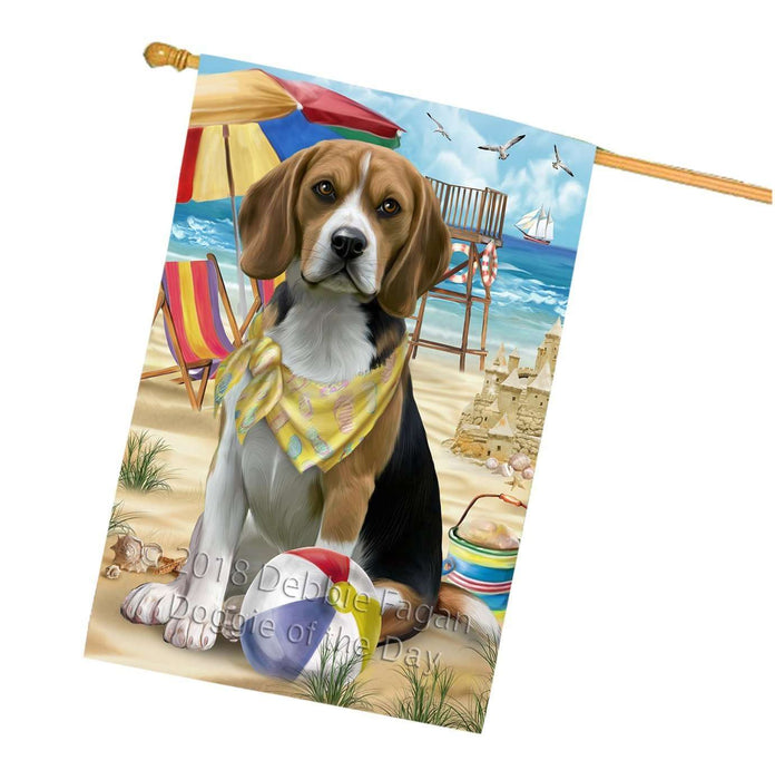 Pet Friendly Beach Beagle Dog House Flag FLG48574
