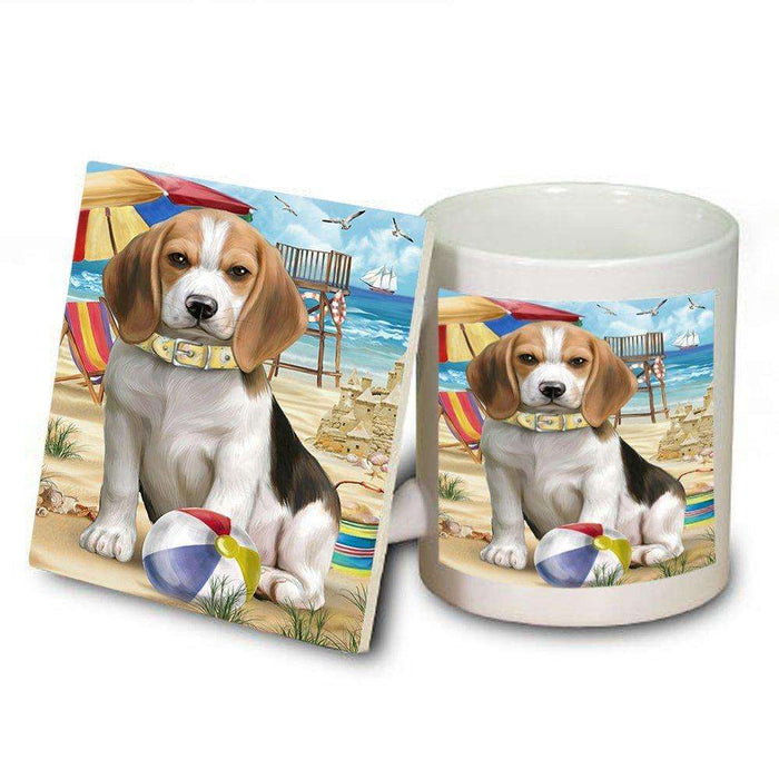 Pet Friendly Beach Beagle Dog Mug and Coaster Set MUC48597