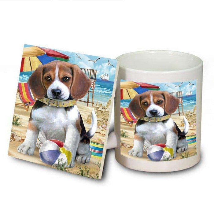 Pet Friendly Beach Beagle Dog Mug and Coaster Set MUC48599