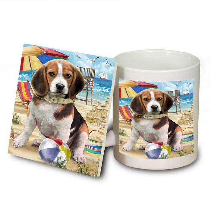 Pet Friendly Beach Beagle Dog Mug and Coaster Set MUC48600