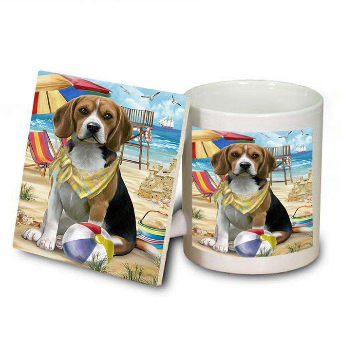 Pet Friendly Beach Beagle Dog Mug and Coaster Set MUC48601