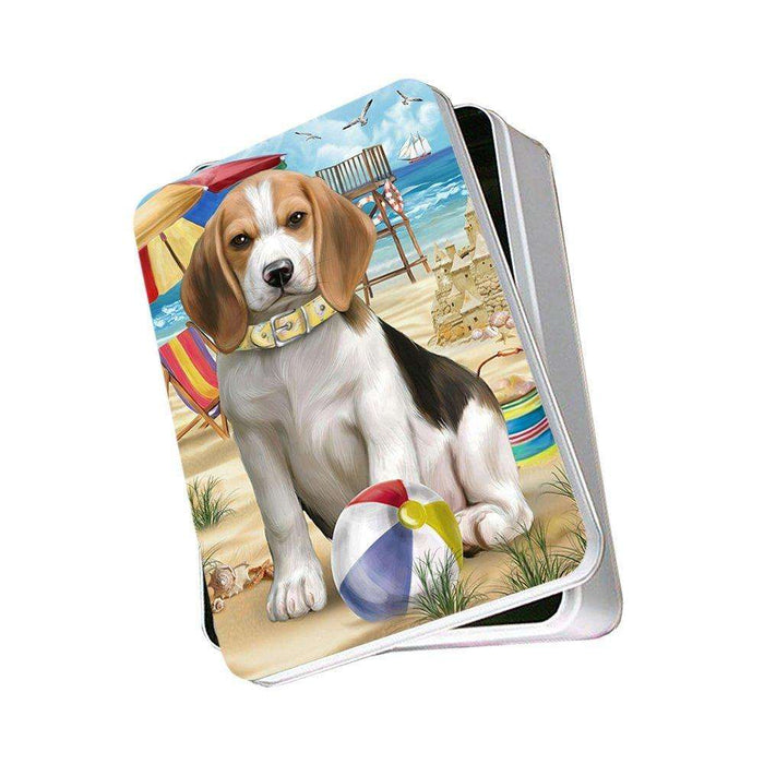 Pet Friendly Beach Beagle Dog Photo Storage Tin PITN48605