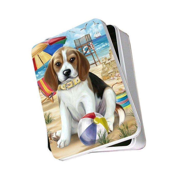 Pet Friendly Beach Beagle Dog Photo Storage Tin PITN48606