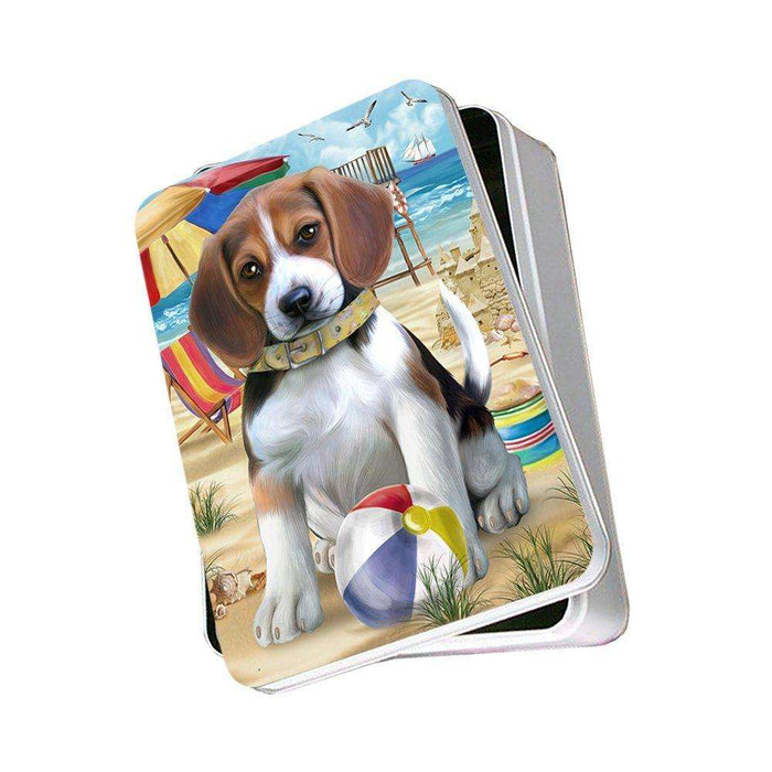 Pet Friendly Beach Beagle Dog Photo Storage Tin PITN48607