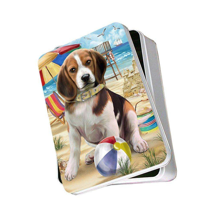 Pet Friendly Beach Beagle Dog Photo Storage Tin PITN48608