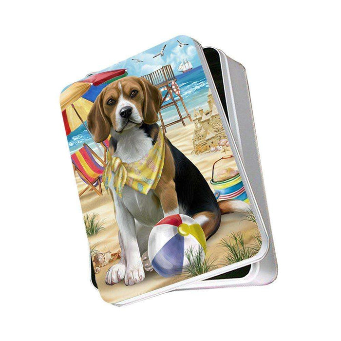 Pet Friendly Beach Beagle Dog Photo Storage Tin PITN48609