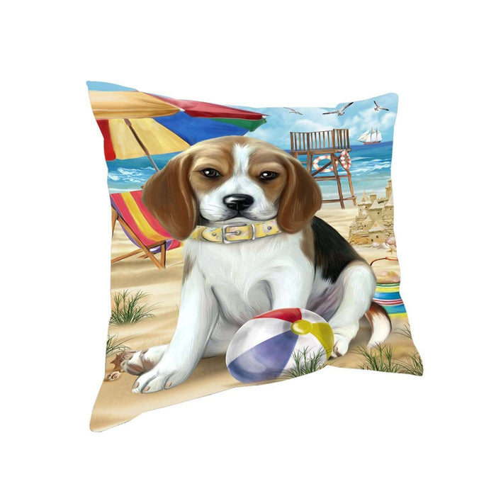 Pet Friendly Beach Beagle Dog Pillow PIL50280