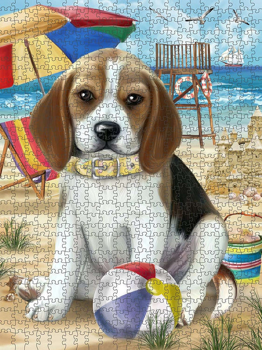 Pet Friendly Beach Beagle Dog Puzzle with Photo Tin PUZL49524