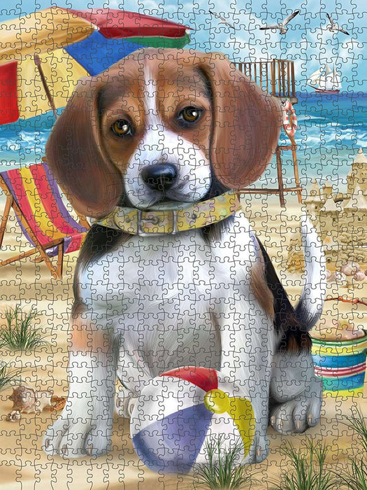 Pet Friendly Beach Beagle Dog Puzzle with Photo Tin PUZL49527