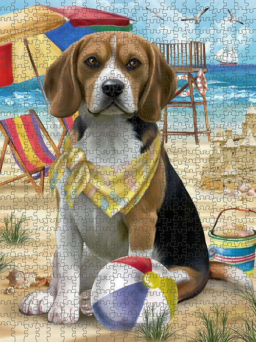 Pet Friendly Beach Beagle Dog Puzzle with Photo Tin PUZL49533