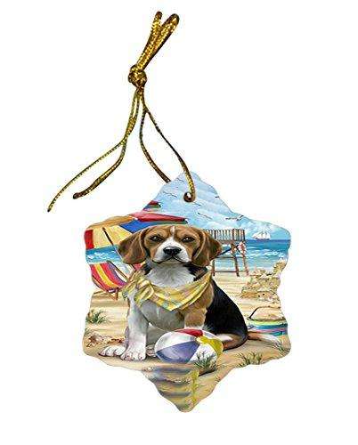 Pet Friendly Beach Beagle Dog Star Porcelain Ornament SPOR48601