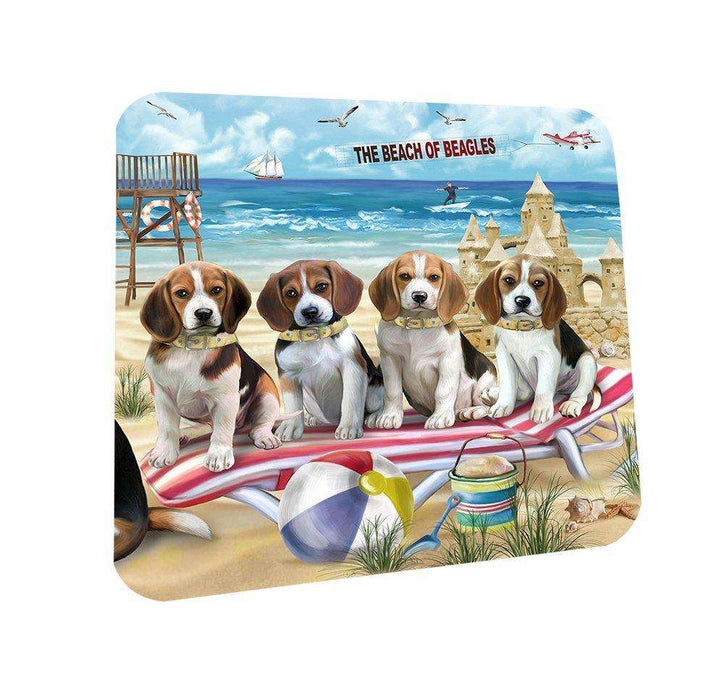 Pet Friendly Beach Beagles Dog Coasters Set of 4 CST48563