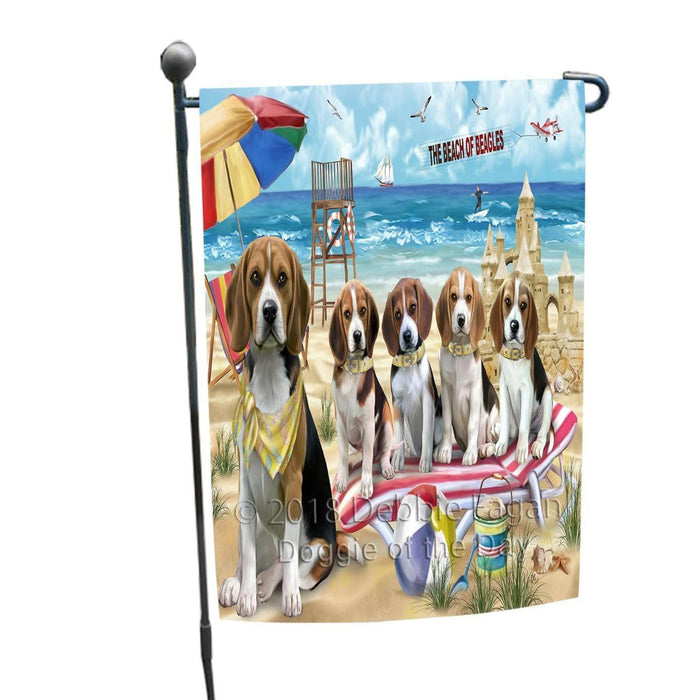 Pet Friendly Beach Beagles Dog Garden Flag GFLG48513