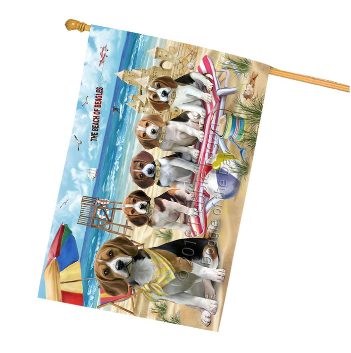 Pet Friendly Beach Beagles Dog House Flag FLG48569