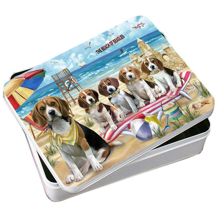 Pet Friendly Beach Beagles Dog Photo Storage Tin PITN48604