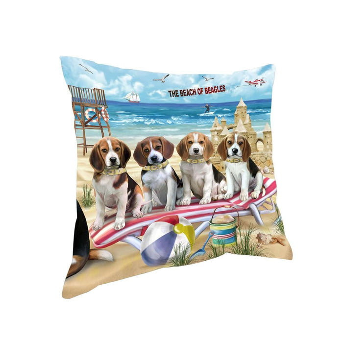 Pet Friendly Beach Beagles Dog Pillow PIL50272