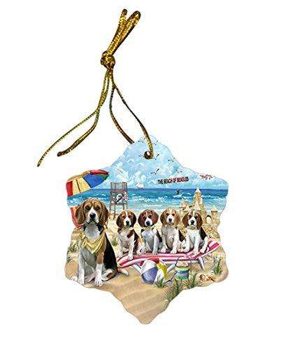 Pet Friendly Beach Beagles Dog Star Porcelain Ornament SPOR48596