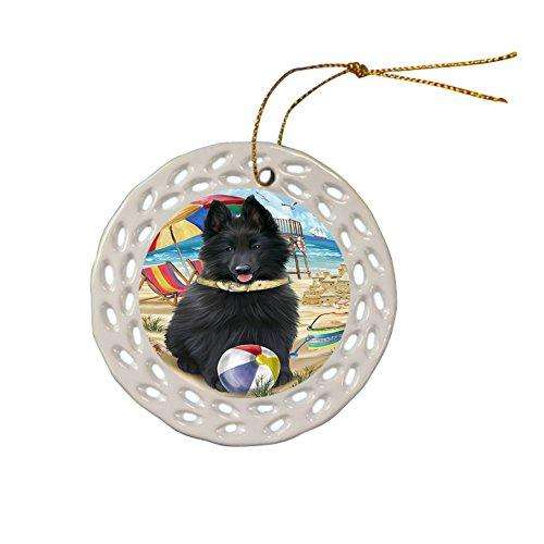 Pet Friendly Beach Belgian Shepherd Dog Ceramic Doily Ornament DPOR48610