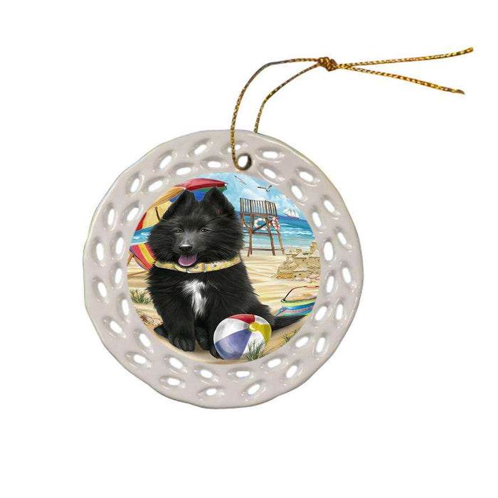 Pet Friendly Beach Belgian Shepherd Dog Ceramic Doily Ornament DPOR48611