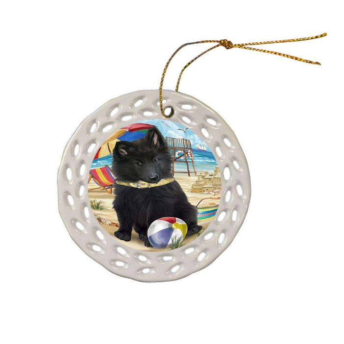 Pet Friendly Beach Belgian Shepherd Dog Ceramic Doily Ornament DPOR48612