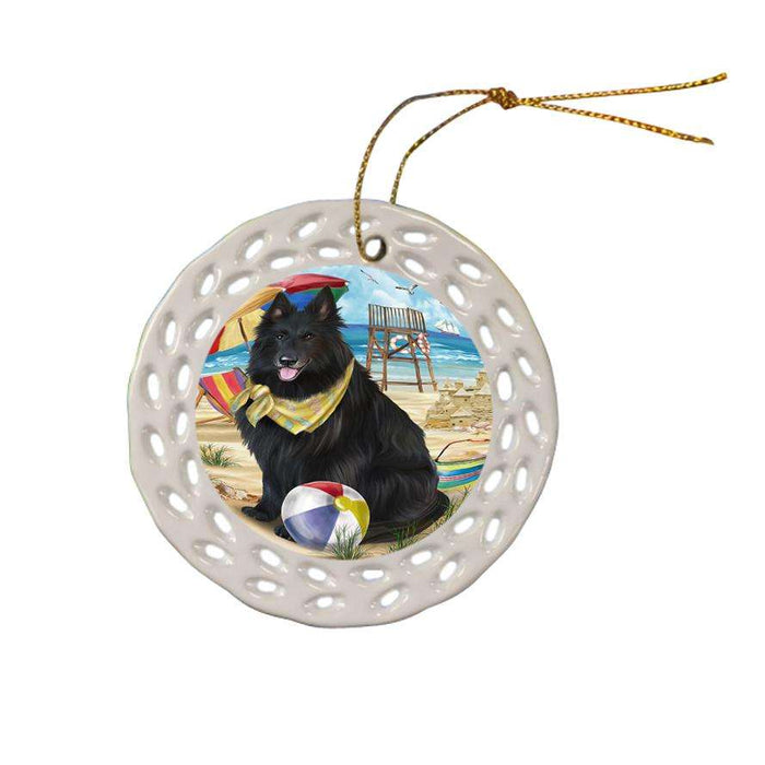 Pet Friendly Beach Belgian Shepherd Dog Ceramic Doily Ornament DPOR48614