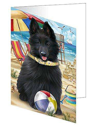 Pet Friendly Beach Belgian Shepherd Dog Handmade Artwork Assorted Pets Greeting Cards and Note Cards with Envelopes for All Occasions and Holiday Seasons GCD49859