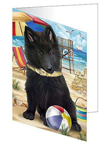 Pet Friendly Beach Belgian Shepherd Dog Handmade Artwork Assorted Pets Greeting Cards and Note Cards with Envelopes for All Occasions and Holiday Seasons GCD49865