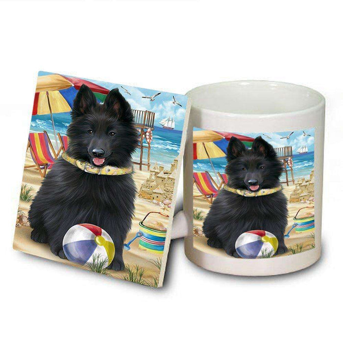 Pet Friendly Beach Belgian Shepherd Dog Mug and Coaster Set MUC48602