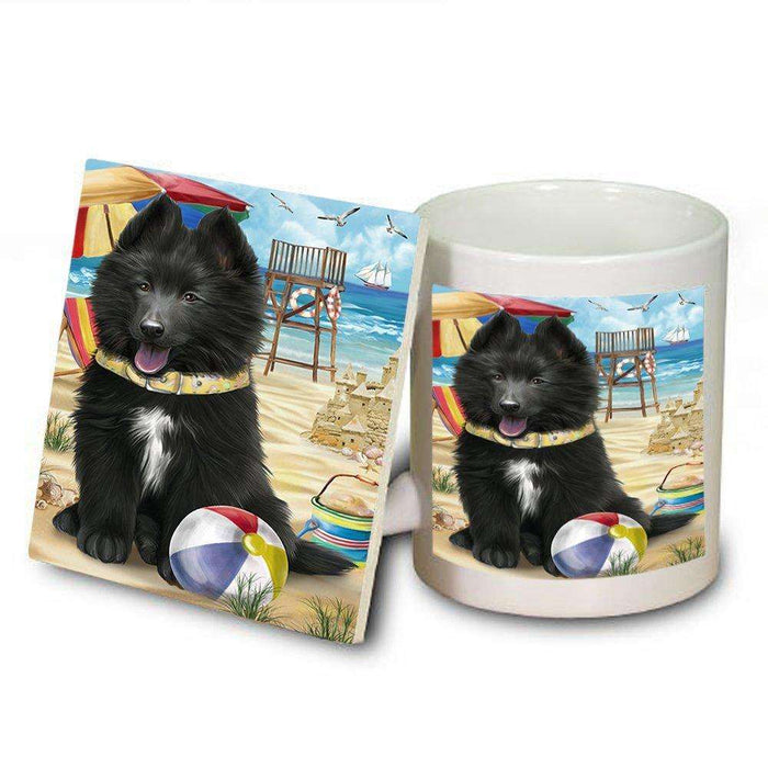 Pet Friendly Beach Belgian Shepherd Dog Mug and Coaster Set MUC48603