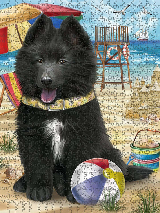 Pet Friendly Beach Belgian Shepherd Dog Puzzle with Photo Tin PUZL49539