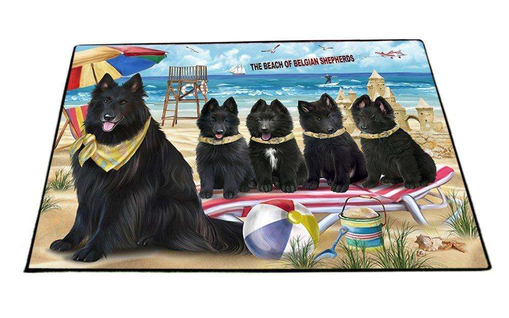 Pet Friendly Beach Belgian Shepherds Dog Floormat FLMS49245