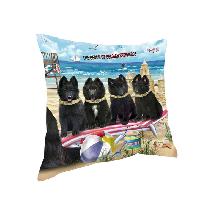 Pet Friendly Beach Belgian Shepherds Dog Pillow PIL50316