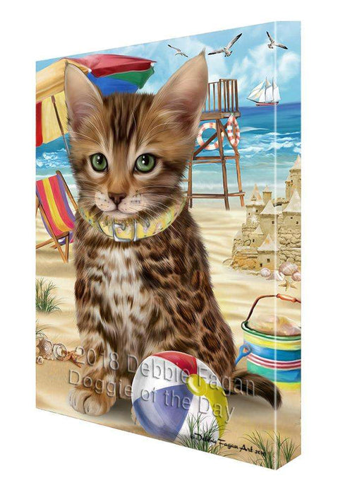 Pet Friendly Beach Bengal Cat Canvas Print Wall Art Décor CVS81170