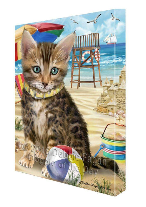 Pet Friendly Beach Bengal Cat Canvas Print Wall Art Décor CVS81188