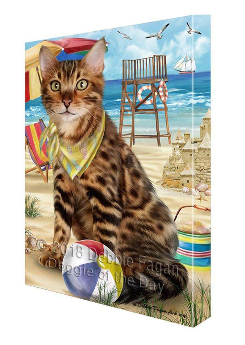 Pet Friendly Beach Bengal Cat Canvas Print Wall Art Décor CVS81206