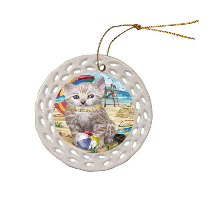 Pet Friendly Beach Bengal Cat Ceramic Doily Ornament DPOR51548