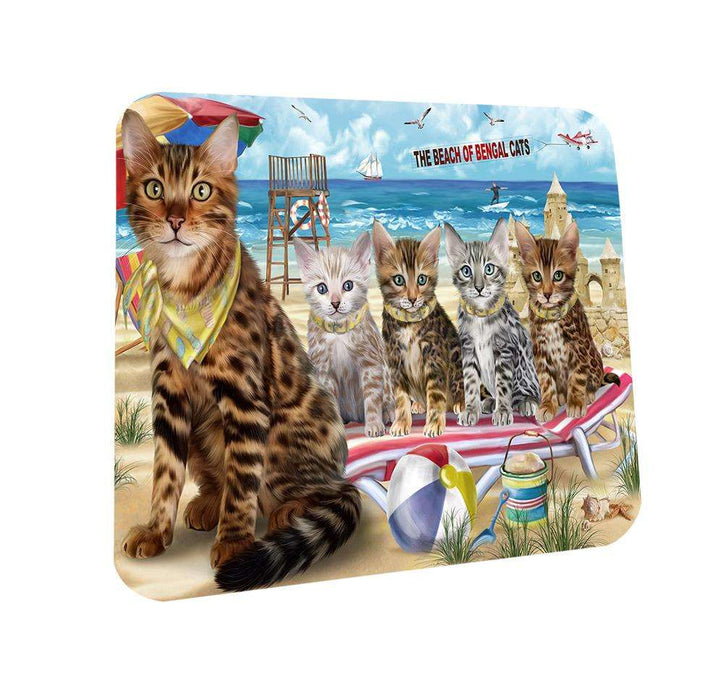 Pet Friendly Beach Bengal Cat Coasters Set of 4 CST51503