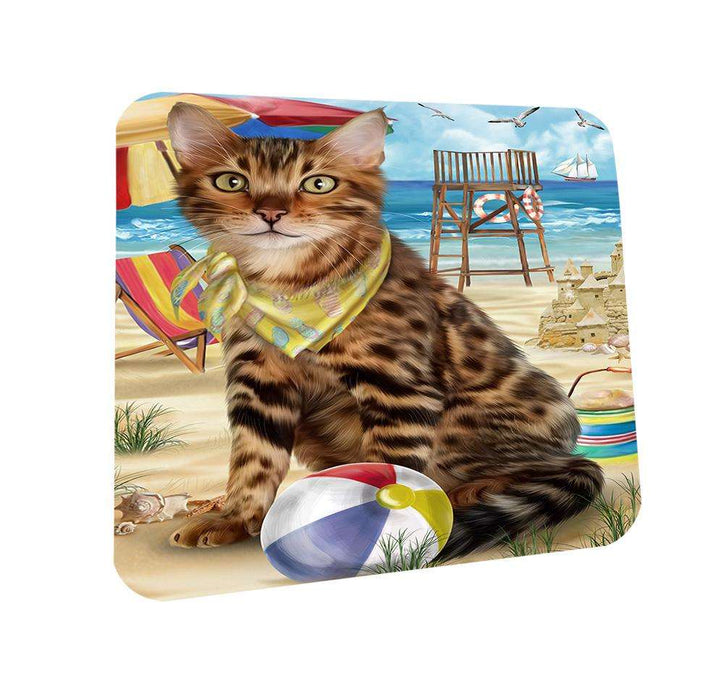 Pet Friendly Beach Bengal Cat Coasters Set of 4 CST51508