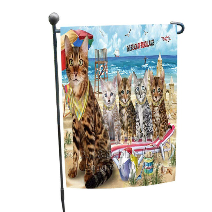 Pet Friendly Beach Bengal Cat Garden Flag GFLG51541