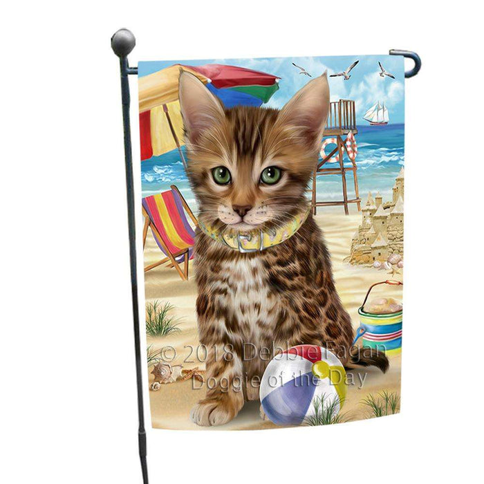 Pet Friendly Beach Bengal Cat Garden Flag GFLG51542