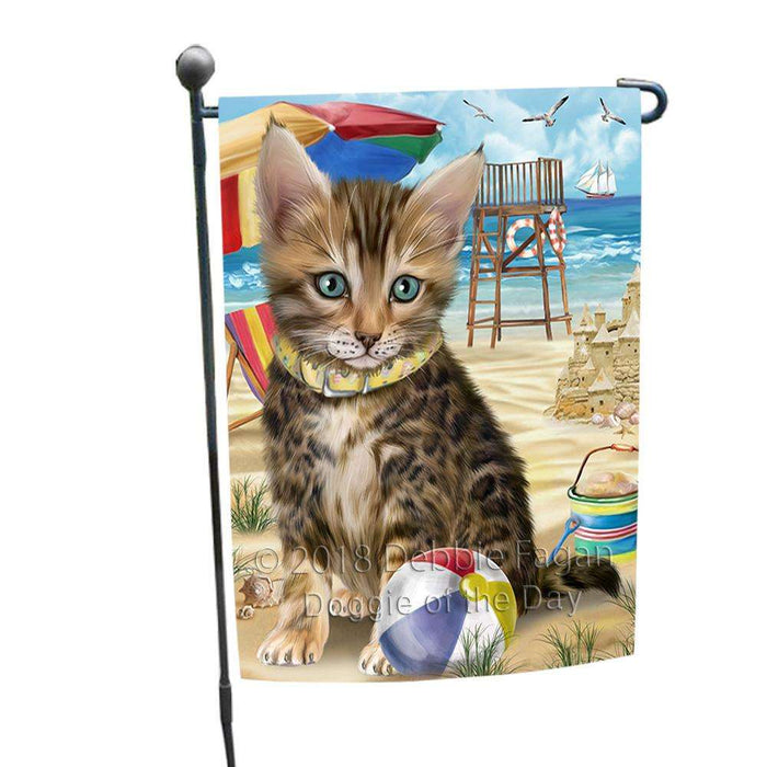 Pet Friendly Beach Bengal Cat Garden Flag GFLG51544