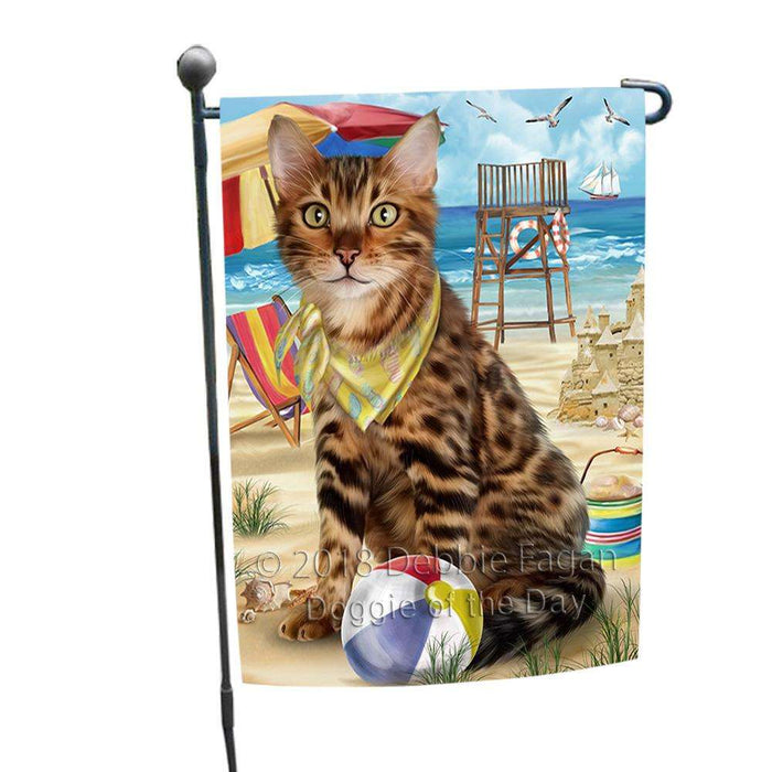 Pet Friendly Beach Bengal Cat Garden Flag GFLG51546