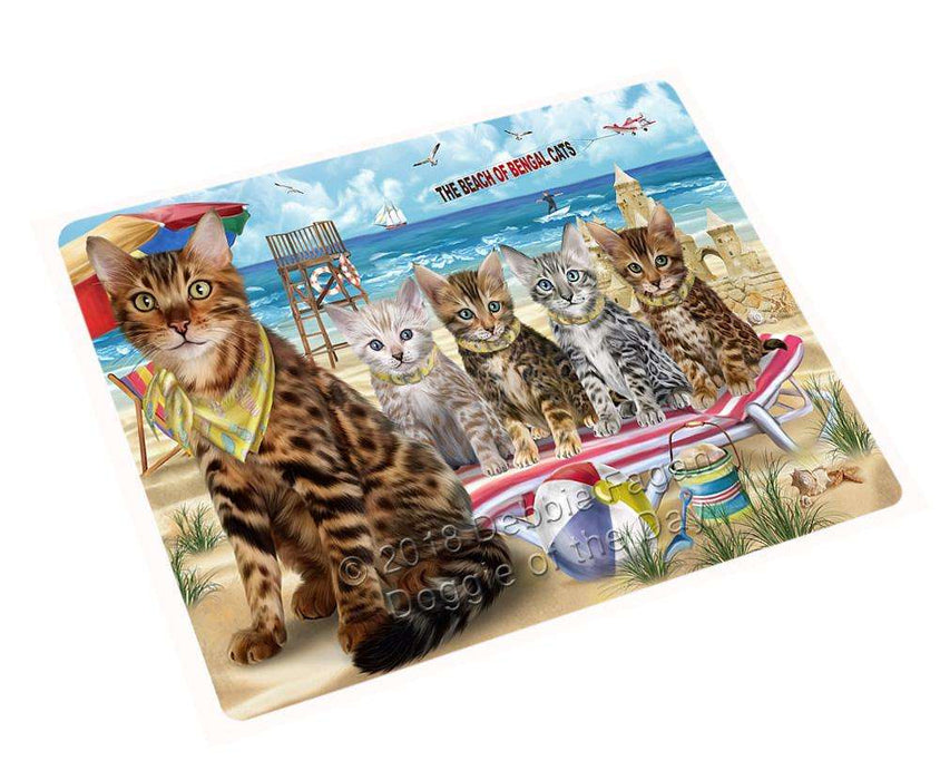 Pet Friendly Beach Bengal Cat Large Refrigerator / Dishwasher Magnet RMAG69762