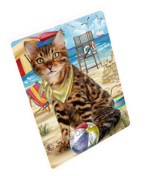 Pet Friendly Beach Bengal Cat Large Refrigerator / Dishwasher Magnet RMAG69792