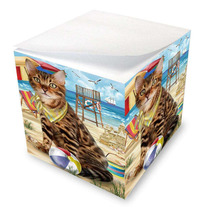Pet Friendly Beach Bengal Cat Note Cube NOC51549