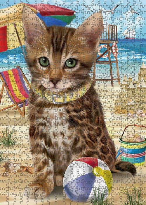 Pet Friendly Beach Bengal Cat Puzzle with Photo Tin PUZL58722