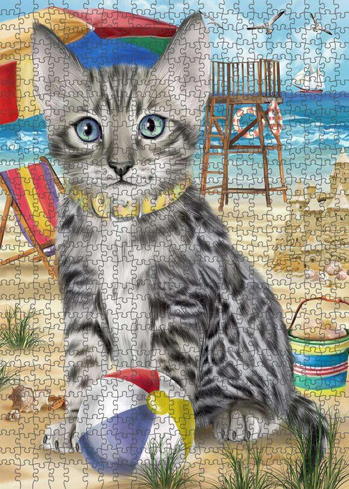 Pet Friendly Beach Bengal Cat Puzzle with Photo Tin PUZL58725