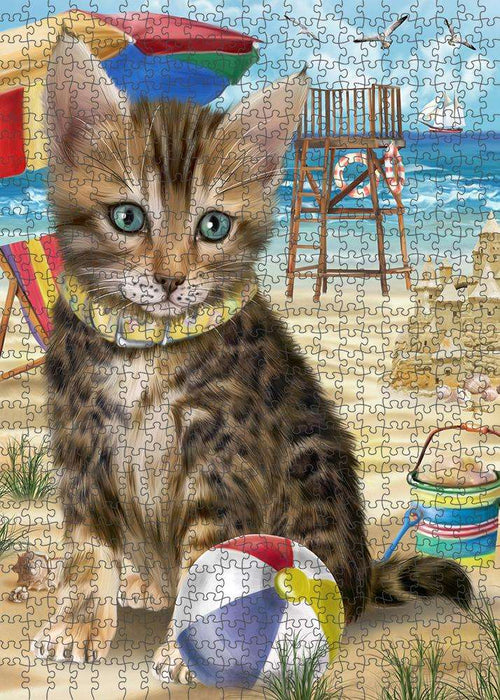 Pet Friendly Beach Bengal Cat Puzzle with Photo Tin PUZL58728