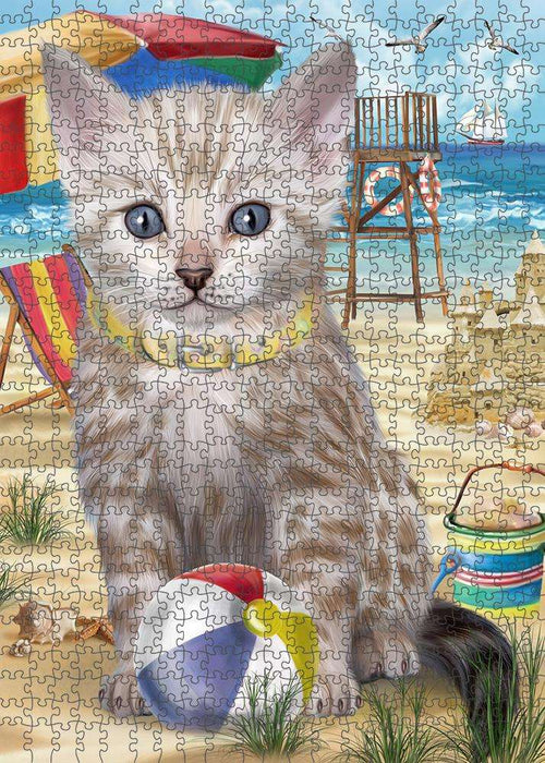 Pet Friendly Beach Bengal Cat Puzzle with Photo Tin PUZL58731